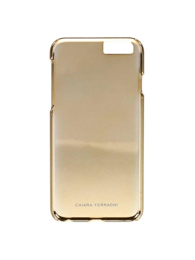 Shop Chiara Ferragni Case Iphone 6 With Glitter Eyes In Gold