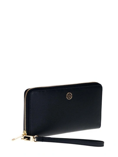 Shop Tory Burch Parker Zip Continental Wallet In Tory Navy