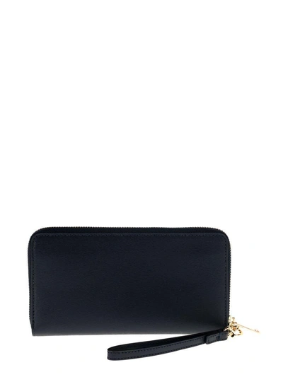 Shop Tory Burch Parker Zip Continental Wallet In Tory Navy