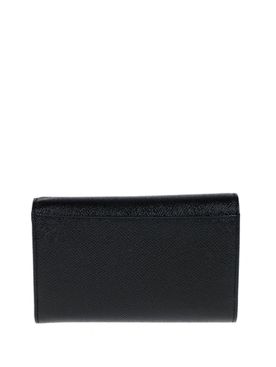 Shop Dolce & Gabbana Medium Leather Wallet With Flap In Black