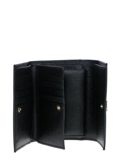 Shop Dolce & Gabbana Medium Leather Wallet With Flap In Black