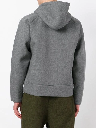 Shop Ami Alexandre Mattiussi Zipped Hoodie In 070 Grey/violet