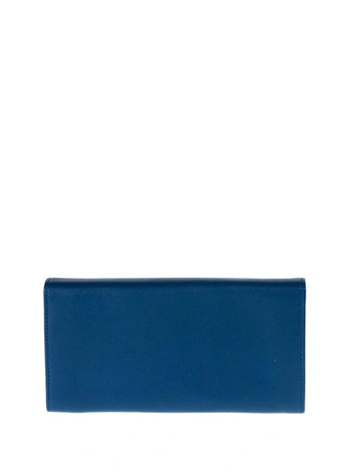Shop Longchamp Wallet Le Pliage Cuir In Azure