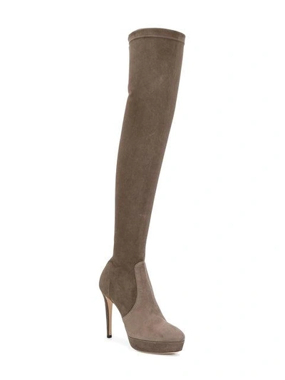 Shop Jimmy Choo Mason Over-the-knee Boots - Grey