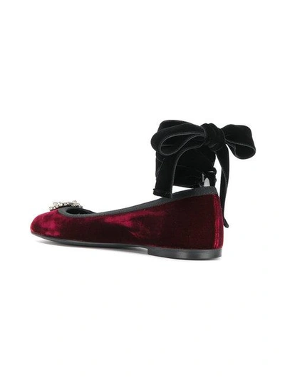 Shop Giuseppe Zanotti Giorgia Wrap Ankle Ballerinas In Red