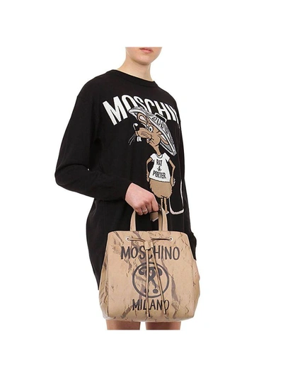 Shop Moschino Handbag Shoulder Bag Women  Couture In Beige