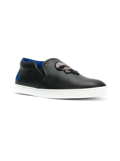 Shop Fendi Karlito Slip-on Sneakers - Black