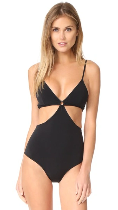 Stella Mccartney Cutout Stretch-knit Swimsuit In Black