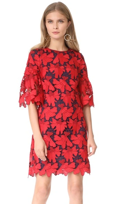 Shop Tory Burch Nicola Dress In Red Volcano