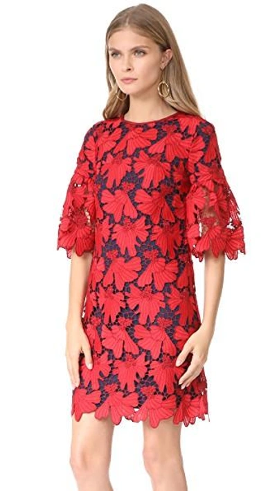 Shop Tory Burch Nicola Dress In Red Volcano