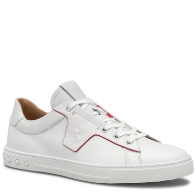 Tod's For Ferrari 牛皮运动鞋 In White