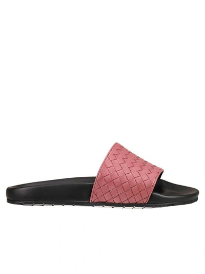 Shop Bottega Veneta Flat Sandals Shoes Woman  In Pink