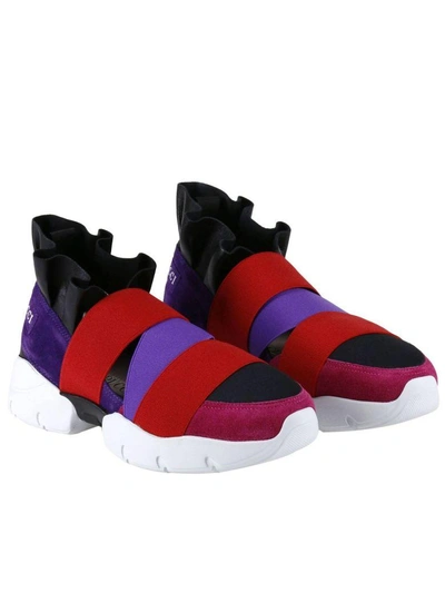 Pucci Ruffled Slip-on Sneakers In Red