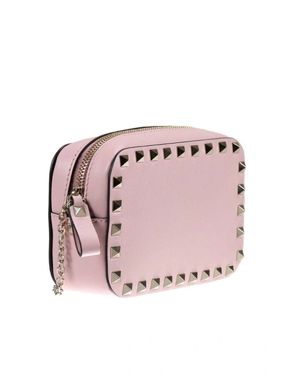 Shop Valentino Mini Bag Rockstud Leather Crossbody With Studs In Pink