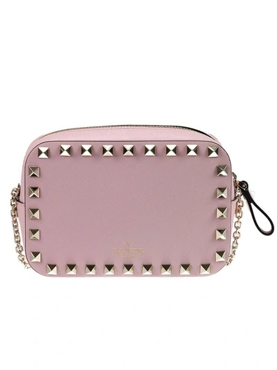Shop Valentino Mini Bag Rockstud Leather Crossbody With Studs In Pink