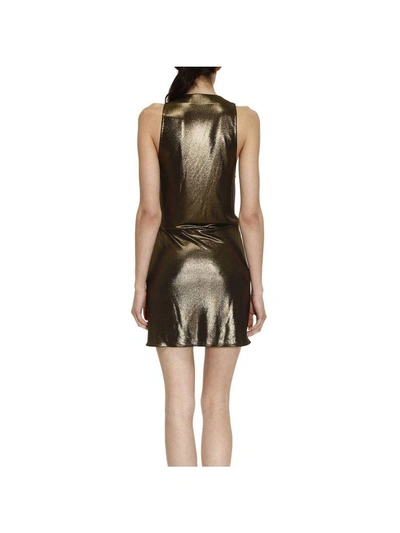 Shop Saint Laurent Dress Dress Women  In Gold