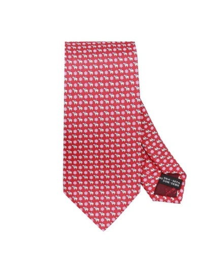 Shop Ferragamo Tie Tie Men Salvatore  In Red