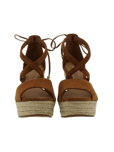 Shop Ugg Reagan Wedge Sandals In Chestnut