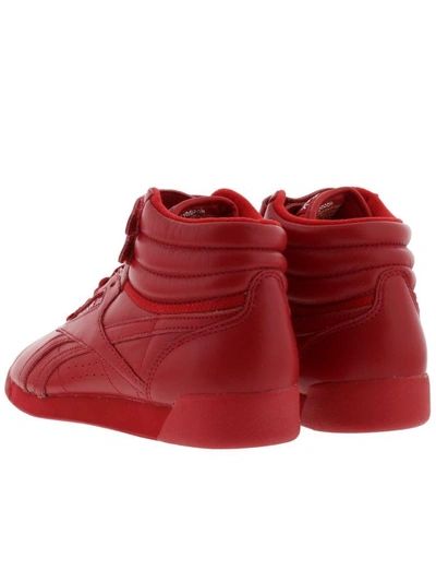 Reebok Women's Freestyle Hi Patent Casual Shoes, Red | ModeSens