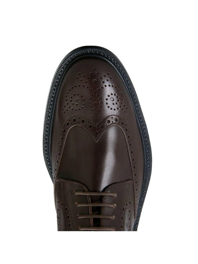 Shop Tod's Lace-up In Leather In Dark Brown