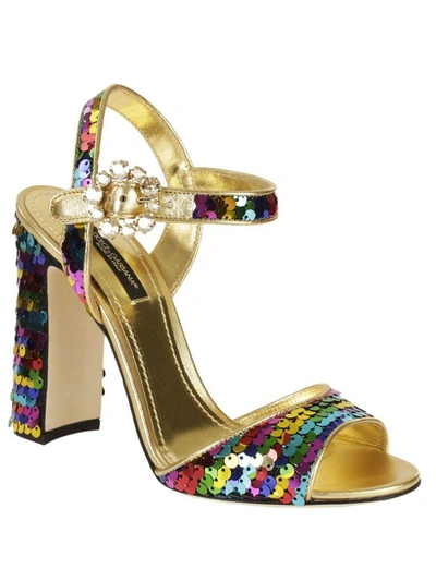 Shop Dolce & Gabbana Sequin Strap Sandals