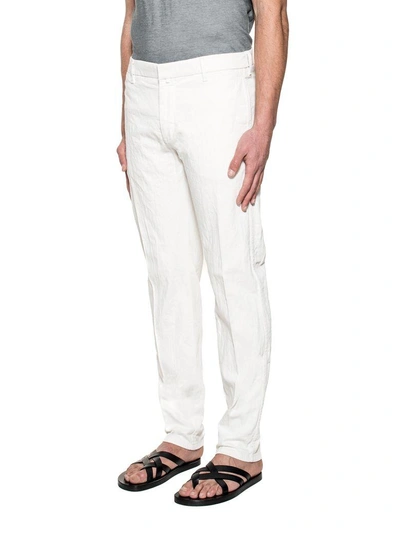 Shop Dondup White Raff Cotton Trousers