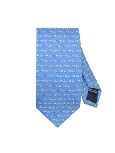 Shop Ferragamo Tie Tie Men Salvatore  In Gnawed Blue