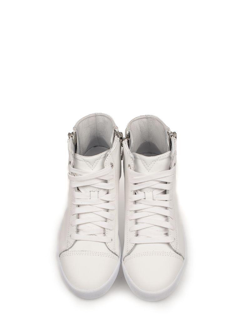 Diesel White Nentish Leather High-top Sneakers | ModeSens