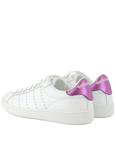 Shop Dsquared2 White Leather Sneakers