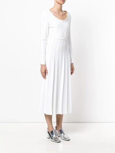 Shop Fendi Tie Back Midi Dress In White