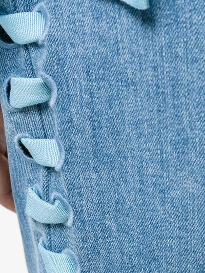 Shop Fendi Cropped Denim Jeans In Blue