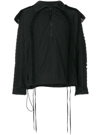 Shop Ktz Deconstructed Lace-up Jacket In Black