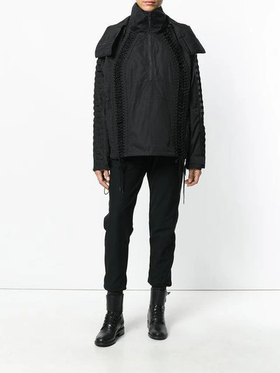 Shop Ktz Deconstructed Lace-up Jacket In Black