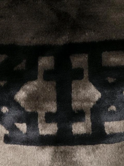 Shop Ktz Faux Fur Logo Sweatshirt In Armygreen/black