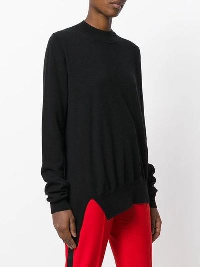 Shop Jil Sander Asymmetric Knitted Jumper In Black