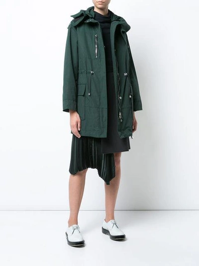 Shop Proenza Schouler - Concealed Fastening Parka Coat  In Green