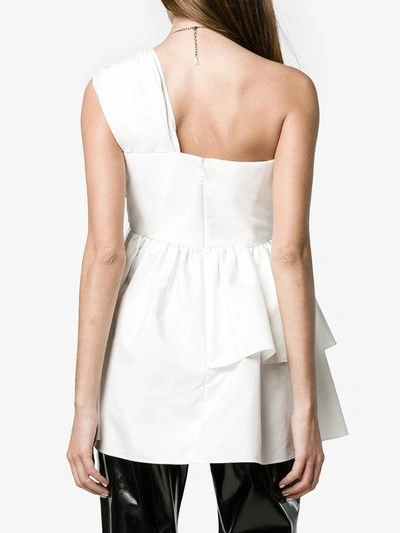 Shop Adeam One Shoulder Knotted Bustier Top In White