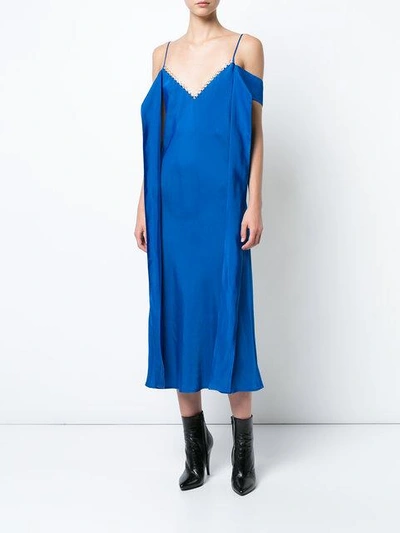 Shop Ellery Spaghetti Strap Dress In Blue