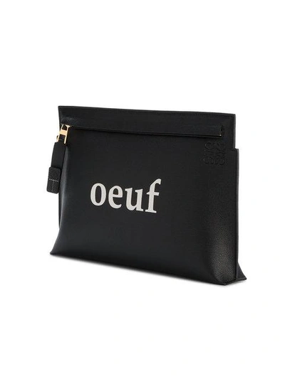 Shop Loewe Black Oeuf Leather Pouch