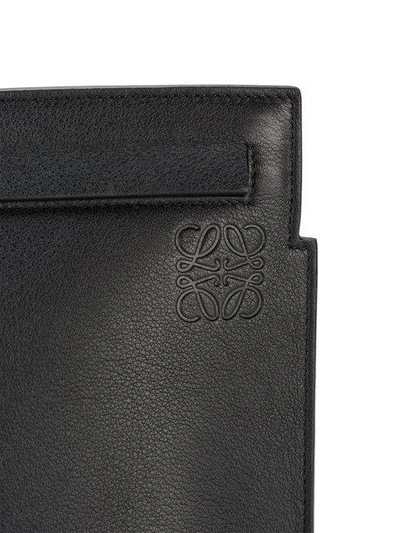 Shop Loewe Black Oeuf Leather Pouch