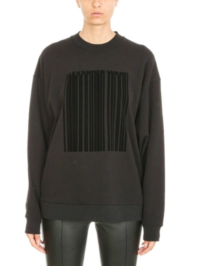 Shop Alexander Wang Barcode Oversized Sweatshirt In Black