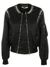 GIVENCHY Givenchy Rhinestone Embellished Bomber Jacket,17Y1315390001