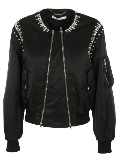 Shop Givenchy Rhinestone Embellished Bomber Jacket In Blk