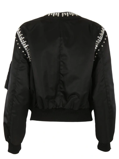 Shop Givenchy Rhinestone Embellished Bomber Jacket In Blk
