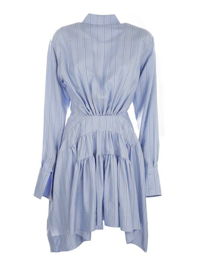 Shop Jw Anderson J.w. Anderson Back To Front Shirt Drape Dress In Baby Blue