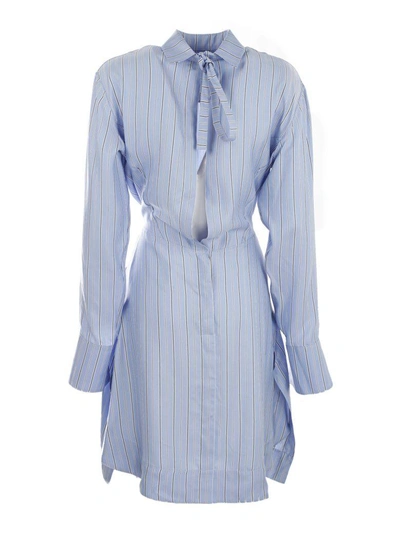 Shop Jw Anderson J.w. Anderson Back To Front Shirt Drape Dress In Baby Blue