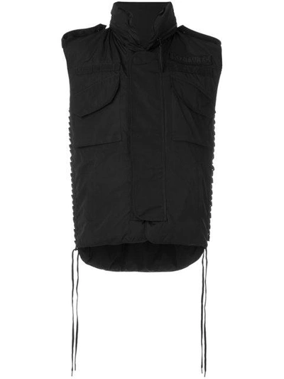 Shop Ktz Padded Vest Jacket In Black