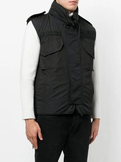 Shop Ktz Padded Vest Jacket In Black