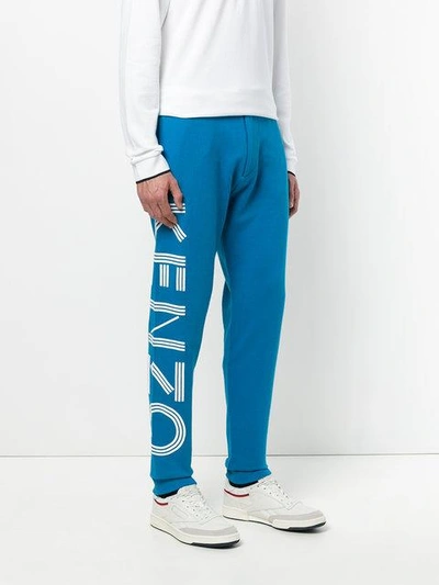 Shop Kenzo Logo Track Pants In Blue