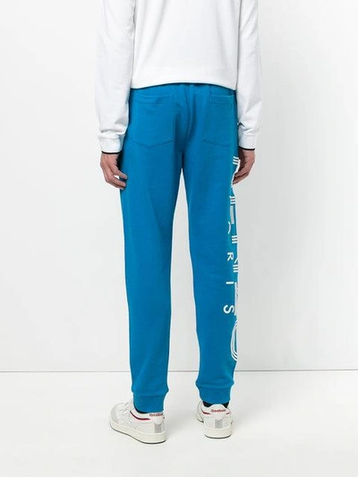 Shop Kenzo Logo Track Pants In Blue